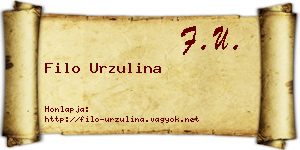 Filo Urzulina névjegykártya